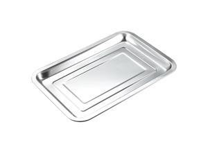 315mmx215mm Grill Pan Stainless Steel Tray Hotel Tableware Rectangular Barbecue Grilling Plate