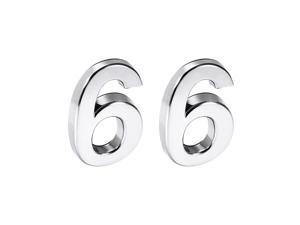 Self Adhesive House Number, 2.76 Inch ABS Plastic Number 6 for House Hotel Mailbox Address Sign Silver Tone 2 Pcs Self Adhesive House Number, 2.76 Inch ABS Plastic Number 6 for House Hotel Mailbox Address Sign Silver Tone 2 Pcs