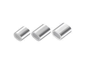 Round Holes M4 Aluninum Crimping Loop Sleeve for 4mm Wire Rope Pack of 50 Silver 