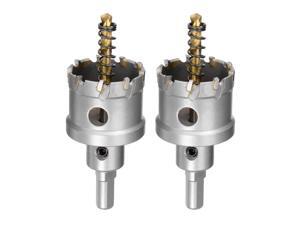 40mm Carbide Hole Cutter, Hole Saws for Stainless Steel Sheet Metal, Non-slip Triangular Shank Limit Step, with Titanium Coated Center Drill, 2pcs 40mm Carbide Hole Cutter, Hole Saws for Stainless Steel Sheet Metal, Non-slip Triangular Shank Limit Step, with Titanium Coated Center Drill, 2pcs