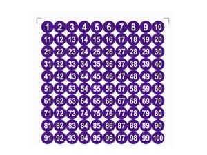 Round Number Stickers, 25mm Dia Number 1-100 Self Adhesive PVC Label Waterproof White Word(Dark Purple Background) Round Number Stickers, 25mm Dia Number 1-100 Self Adhesive PVC Label Waterproof White Word(Dark Purple Background)