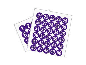 Round Number Stickers, 50mm Dia Number 1-50 Self Adhesive PVC Label Waterproof White Word(Dark Purple Background) Round Number Stickers, 50mm Dia Number 1-50 Self Adhesive PVC Label Waterproof White Word(Dark Purple Background)