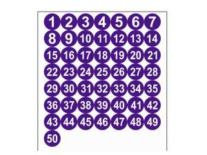 Round Number Stickers, 38mm Dia Number 1-50 Self Adhesive PVC Label Waterproof White Word(Dark Purple Background) Round Number Stickers, 38mm Dia Number 1-50 Self Adhesive PVC Label Waterproof White Word(Dark Purple Background)