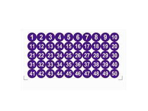 Round Number Stickers, 25mm Dia Number 1-50 Self Adhesive PVC Label Waterproof White Word(Dark Purple Background) Round Number Stickers, 25mm Dia Number 1-50 Self Adhesive PVC Label Waterproof White Word(Dark Purple Background)