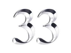 Self Adhesive House Number, 2.76 Inch ABS Number 3 3D Design for House Hotel Mailbox Address Sign Silver Tone 2 Pcs Self Adhesive House Number, 2.76 Inch ABS Number 3 3D Design for House Hotel Mailbox Address Sign Silver Tone 2 Pcs