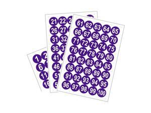 Round Number Stickers, 50mm Dia Number 1-100 Self Adhesive PVC Label Waterproof White Word(Dark Purple Background) Round Number Stickers, 50mm Dia Number 1-100 Self Adhesive PVC Label Waterproof White Word(Dark Purple Background)