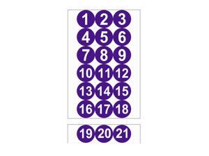 Round Number Stickers, 75mm Dia Number 1-21 Self Adhesive PVC Label Waterproof White Word(Dark Purple Background) Round Number Stickers, 75mm Dia Number 1-21 Self Adhesive PVC Label Waterproof White Word(Dark Purple Background)