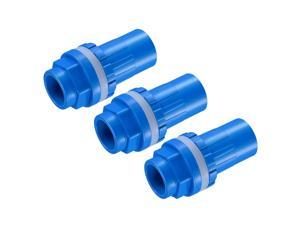12 20mm ID PVC Water Tank Pipe Connector DN15 Joint Straight Tube Hose Accessory Blue Pack of 3