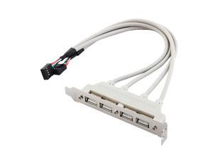 Unique Bargains USB 2.0 4 Ports Adapter Cable Rear Panel Header Bracket Ynlvt