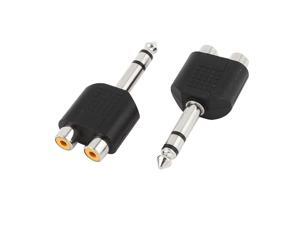 Unique Bargains 2Pcs 6.5mm 1/4" Male to Double RCA Female F/M Stereo Audio Adapter Coupler Unique Bargains 2Pcs 6.5mm 1/4" Male to Double RCA Female F/M Stereo Audio Adapter Coupler