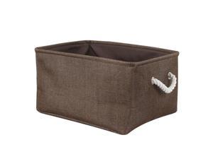 Global BargainsCollapsible Canvas Laundry Toy Basket Box Foldable Bag Chocolate Color M Size