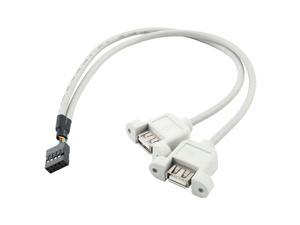 Unique BargainsMotherboard USB2.0 9Pin Header to 2 Ports A Female Adapter Cable 34cm Length Unique BargainsMotherboard USB2.0 9Pin Header to 2 Ports A Female Adapter Cable 34cm Length