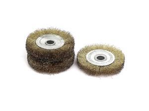 6mm Shank 100mm Dia T Shape Crimped Wire Wheel Brush Buffing Polishing Tool 3pcs