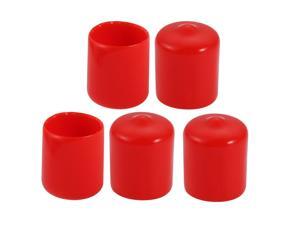 40pcs 4mm Inner Dia PVC Flexible Vinyl Cap Screw Thread Protector Cover Red
