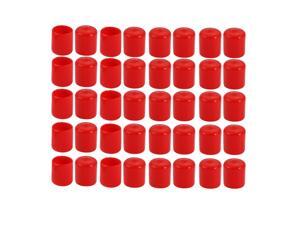 40pcs 4mm Inner Dia PVC Flexible Vinyl Cap Screw Thread Protector Cover Red