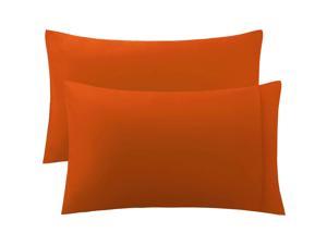 PiccoCasa 300 Thread Count King Size Pillowcases Pillow Cases Set of 2 Orange