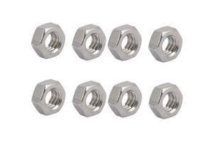 sourcingmap® 8pcs 1/2-12 BSW Thread 304 Stainless Steel Hex Nut Fastener Silver Tone
