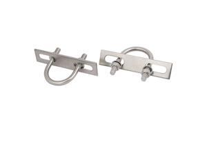 M12x51mm 304 Stainless Steel Round U Screw with Flat Plate and Hexagonal nut Washer