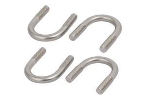 4pcs M6x25mm 304 Stainless Steel Round U Screw Plate with Flat Washer and Hexagonal nut
