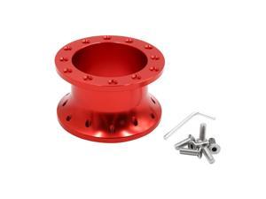 Red Aluminum Alloy 5cm Height Car Steering Wheel Hub Extension Adapter Spacer