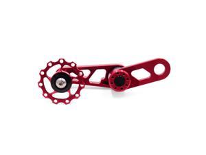 Red Aluminum Alloy Speed Converter Chain Tensioner for Bike Oval Chainring