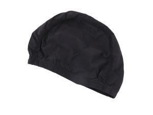Adults Polyester Dome Shaped Stretchy Elastic Head Band Swimming Cap Black