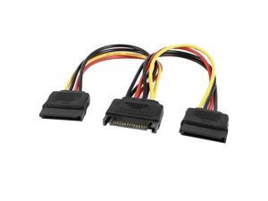 Unique Bargains SATA 15 Pin Male to Dual Female M/F Connector Y Splitter Power Adapter Cable Unique Bargains SATA 15 Pin Male to Dual Female M/F Connector Y Splitter Power Adapter Cable