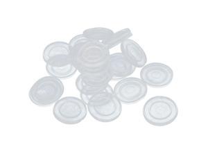 24mm x 3mm Rubber Round Shape Glass Table Non-slip Soft Grip Pad Clear 50pcs 
