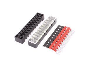 2 Pcs 600V 15A 10P Dual Row Barrier Terminal Block + 4 x Terminal Stripes 2 Pcs 600V 15A 10P Dual Row Barrier Terminal Block + 4 x Terminal Stripes
