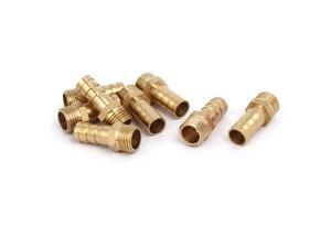 Unique BargainsG1/4 Male Thread 10mm Dia Brass Barb Type Hose Tubing Fittings Connectors 8pcs