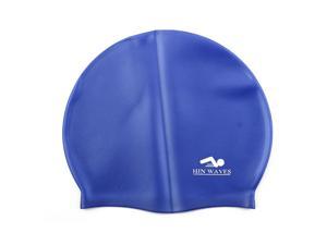 Surfing Swimming Silicone Dome Shaped Elastic Stretchable Swim Hat Cap Blue