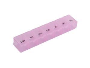 Unique Bargains Clear Pink Plastic Weekly 7 Days Pill Box Tablet Capsules Holder Container Case Unique Bargains Clear Pink Plastic Weekly 7 Days Pill Box Tablet Capsules Holder Container Case