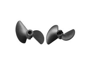 uxcell RC Boat CCW/CW Propeller 3.18mm Shaft 2 Vanes 30mm 1.4 P Fan Shape Pastic Black Rotating Propeller Props for RC Boat Pair 