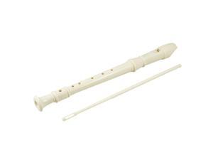 Student Portable Plastic 8 Holes Flute Soprano Recorder w Cleaning Rod Off White Student Portable Plastic 8 Holes Flute Soprano Recorder w Cleaning Rod Off White