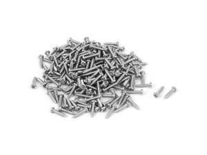 Unique Bargains M1.7x8mm Thread Nickel Plated Phillips Round Head Self Tapping Screws 200pcs