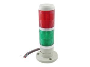 Unique Bargains 24V DC Industrial Red Green LED Signal Tower Lamp Warning Stack Light