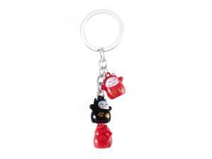 Unique Bargains Black Red 3 Dangling Cat Style Bells Ring Keychain Keyring Unique Bargains Black Red 3 Dangling Cat Style Bells Ring Keychain Keyring