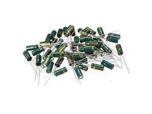 Aluminum Radial Electrolytic Capacitor Low ESR 47uF 25V 105 Celsius 3000H Life 5x11mm High Ripple Current Low Impedance 50pcs Green Aluminum Radial Electrolytic Capacitor Low ESR 47uF 25V 105 Celsius 3000H Life 5x11mm High Ripple Current Low Impedance 50pcs Green