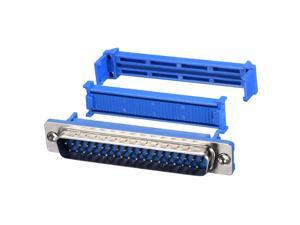 IDC D-Sub Ribbon Cable Connector 37-pin 2-row Male Plug IDC Crimp Port Terminal Breakout for Flat Ribbon Cable Blue IDC D-Sub Ribbon Cable Connector 37-pin 2-row Male Plug IDC Crimp Port Terminal Breakout for Flat Ribbon Cable Blue