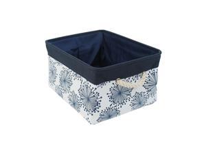 Collapsible Storage Baskets with Handles , Fabric Laundry Basket with Drawstring Closure for Clothes Towel Toys Organizer , (Medium -  14.2" x 10.2" x 6.7" ) ,Blue Gypsophila