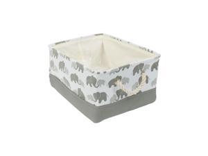Storage Bins with Rope Handles , Collapsible Laundry Basket for Toy Clothes Towel Organizer , Fabric Decorative Baskets (Medium - 14.2" x 10.2" x 6.7" ), Grey Elephant