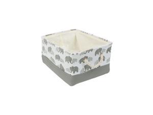 Small Storage Basket Bins for Toy Organizer ,Collapsible Laundry Basket with Drawstring Closure for Clothes Closet Shelves , ( Small - 12.2" x 8.3" x 5.1"), Grey Elephant