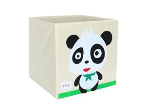Foldable Toy Storage Bins Square Cartoon Animal Nonwovens Storage Box Eco-Friendly Fabric Storage Cubes Organizer for Bedroom Playroom No Lid Panda 13"x13"x13"
