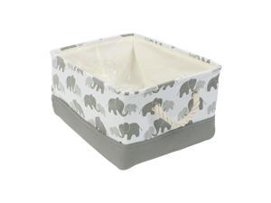 Storage Bins with Drawstring Closure, Fabric Decorative Baskets for Gift Empty Box , Toy Bin for Clothes Towel Organizer, (Large - 16.1" x 12.2" x 8.3" ),Grey Elephant