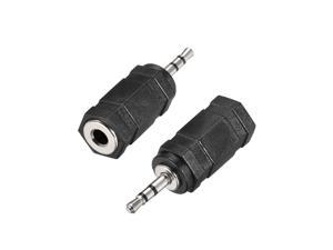 2.5mm Male to 3.5mm Female Connector Stereo Audio Adapter Coupler Converter 2Pcs