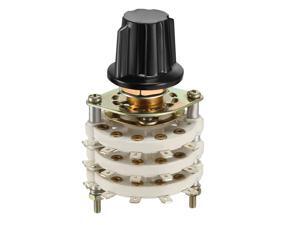 3P4T 3 Pole 4 Position 3 Deck Band Channel Rotary Switch Selector with Knob 3P4T 3 Pole 4 Position 3 Deck Band Channel Rotary Switch Selector with Knob