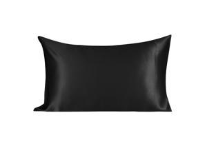 Mulberry Silk Pillowcase for Hair and Skin, Both Sides 19 Momme Real Silk, Black Silk Pillow Case for Women, Queen Size 20"x30", 1 Pc