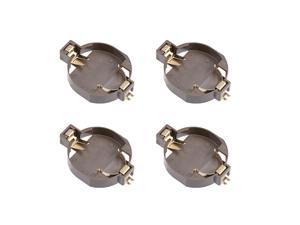 4 Pcs CR2032 Round Horizontal Coin Button Battery Holder Brown Container Case