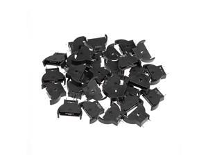 30Pcs 3 Terminals Vertical Coin Button Cell Battery Sockets Black for CR2032