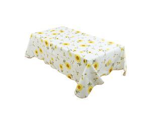 Plastic Vinyl Rectangle Tablecloth 41" x 60" Sunflower Printed, Wedding/Restaurant/Parties Tablecloth Decoration, Seamless Water/Oil Stain Resistant